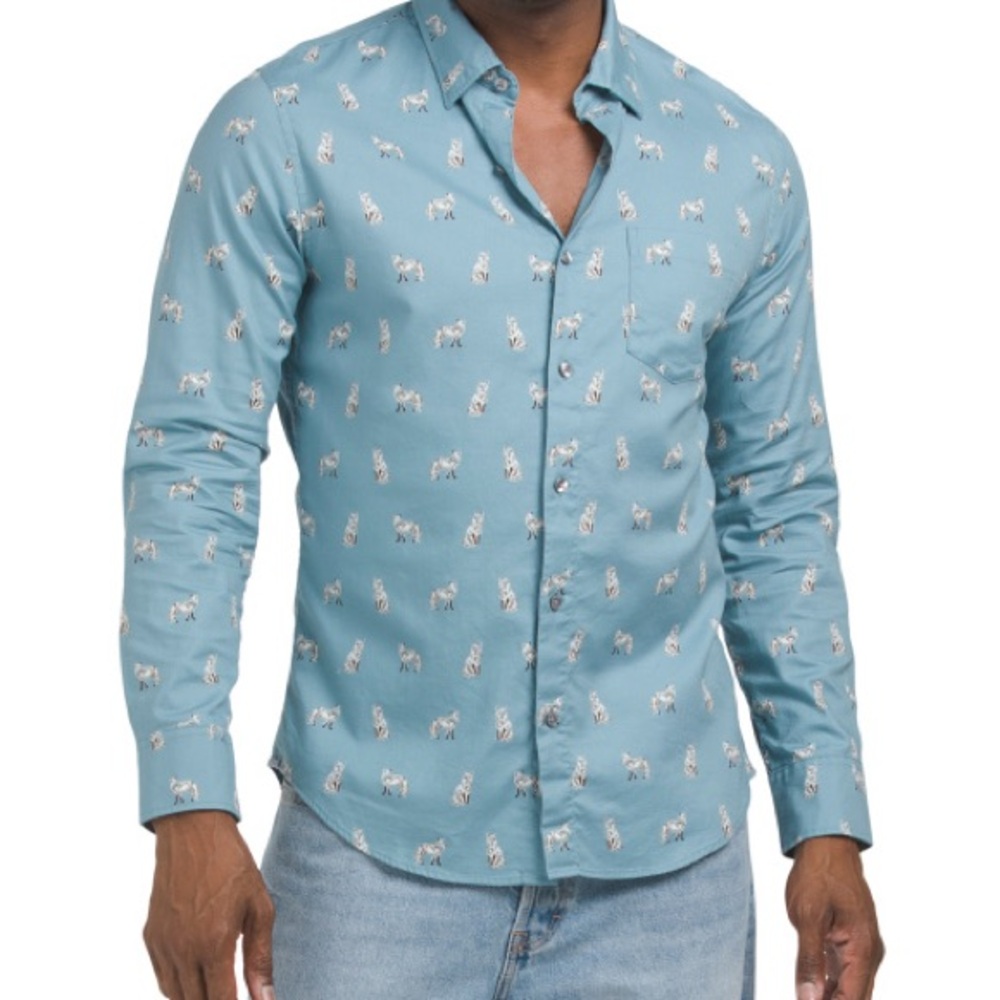 NEW BONOBOS Stretch Lightweight Flannel Shirt blue for men